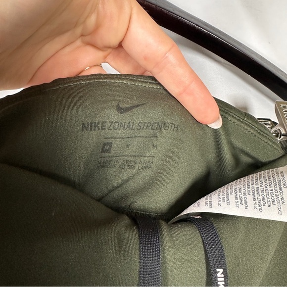 Nike Zonal Strength 3/4 Compression Training Tights Olive Green M Running Gym - Picture 9 of 15